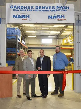 Nash and Gardner Denver Energy Officials at Ribbon Cutting Ceremony