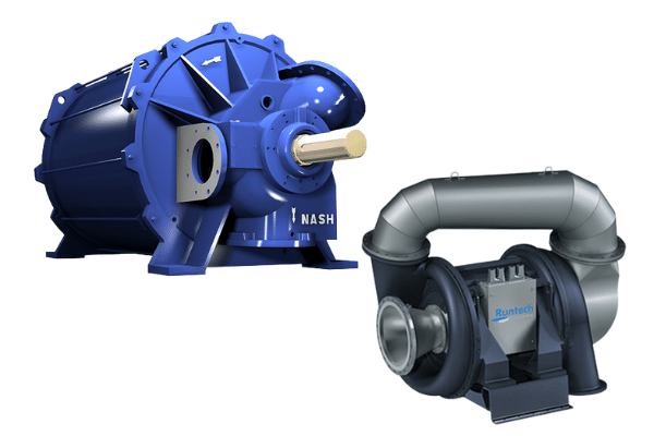 NASH P2620 Vacuum Pump and Runtech Turbo Blower